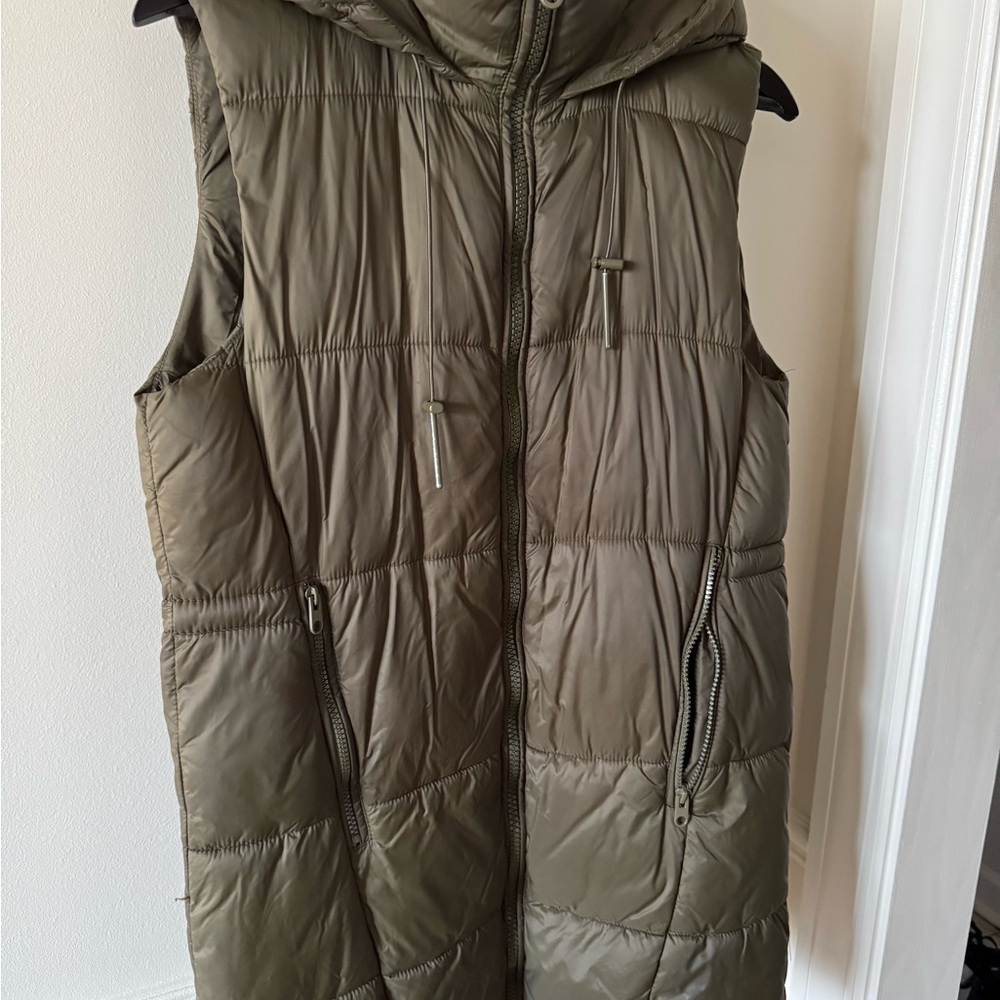 Olive Hooded Puffer Vest